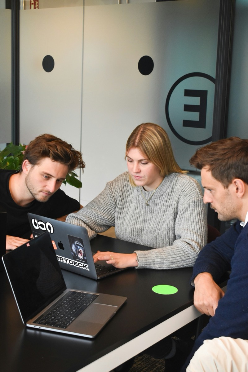 An operations team working together